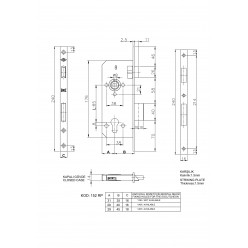 Kale 152 Rp Standart Silindirli Daire Kilidi Rozet Delikli Oval Krom 18 mm Ayarlı 45 mm - 68 mm