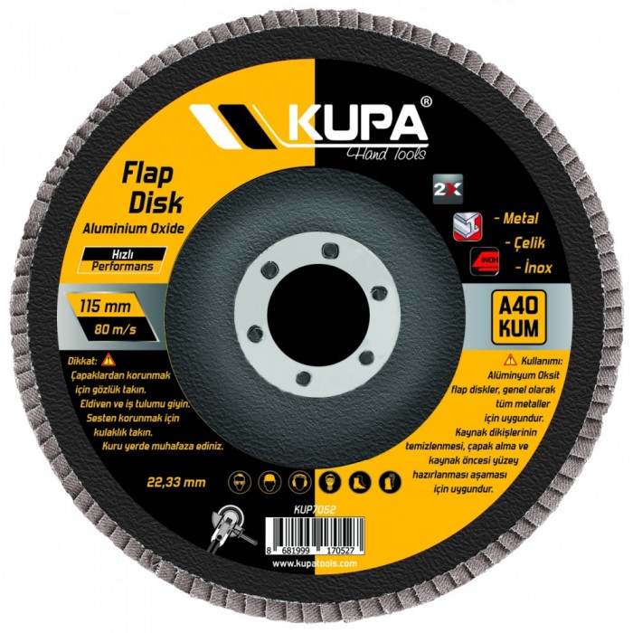 Kupa Flap Disc Zımpara A40-60-80-100-120 (10 Adet Fiyatıdır.)