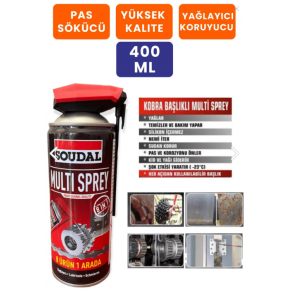 Soudal Multi Sprey 400 Ml Pas Sökücü Çok Amaçlı Yağlayıcı