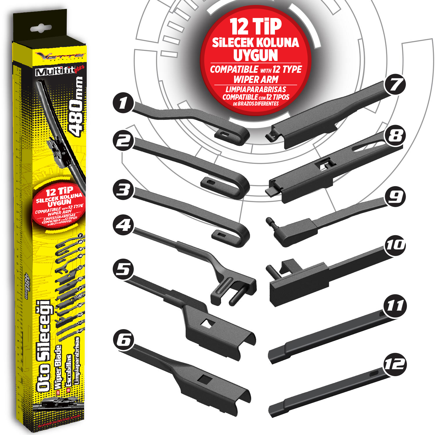 Vette plus multifit silecek 480 mm