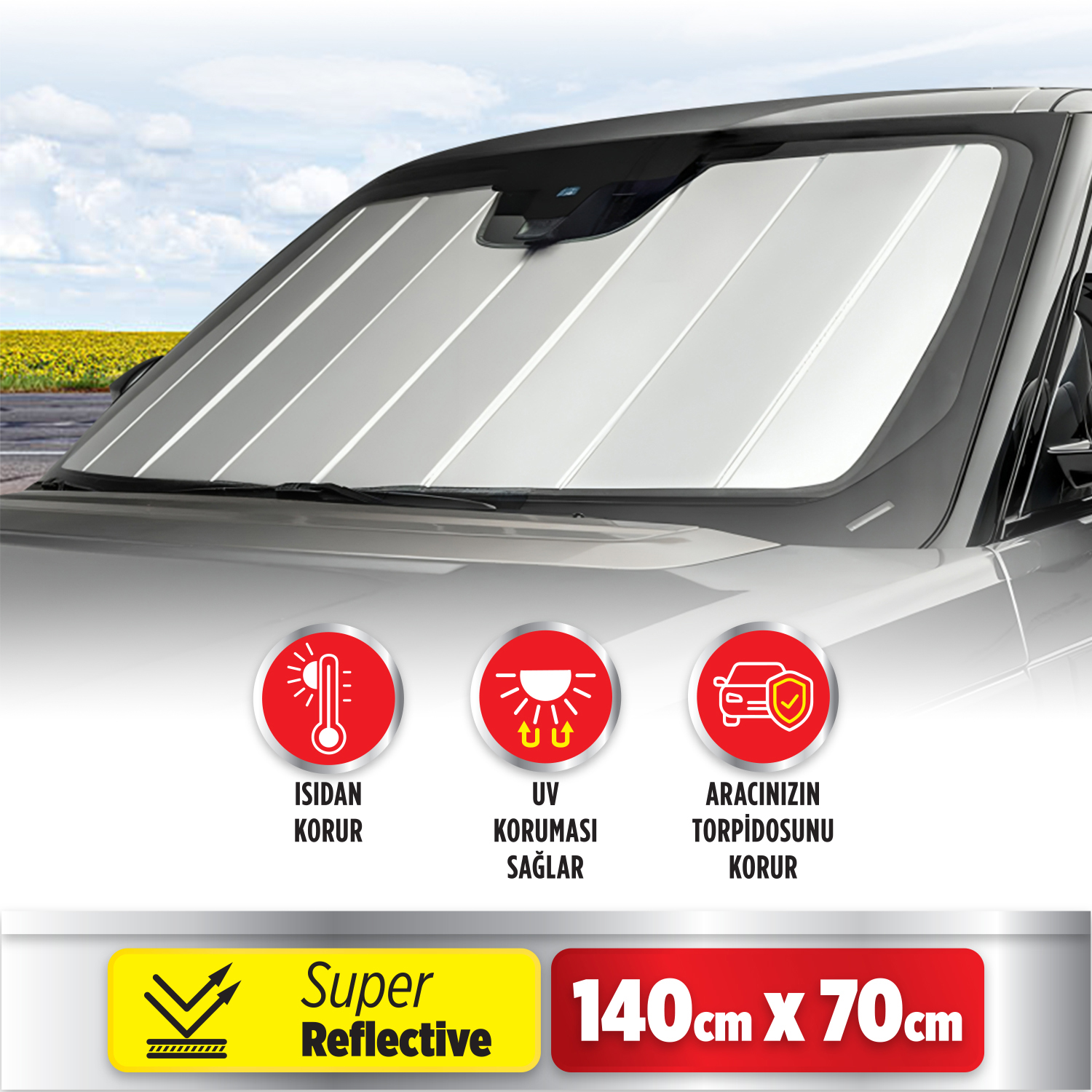 Automix metalize guneslik buyuk boy 140x70 cm