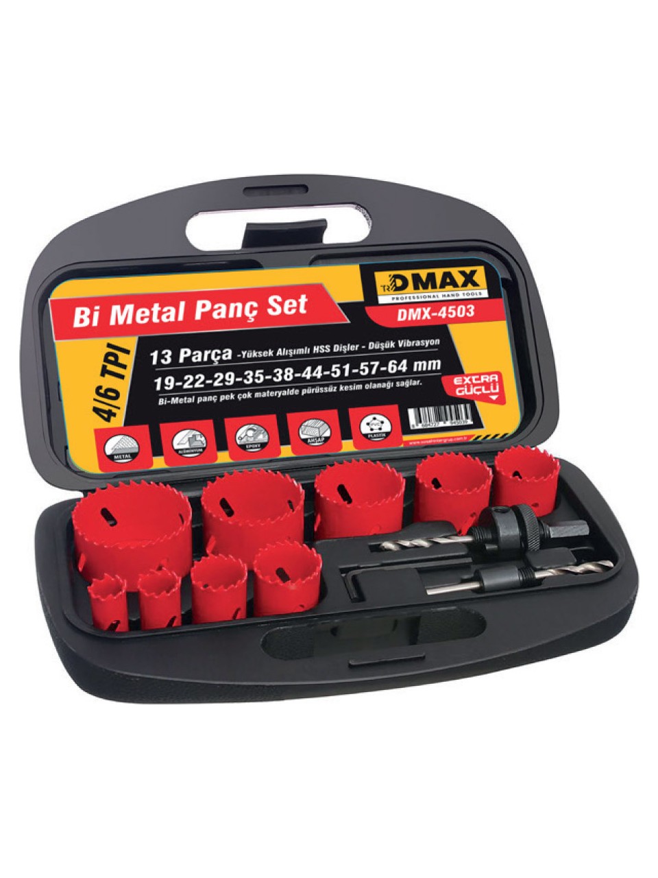 Dmax Bimetal Panç Delik Testere Seti 9 Parça DMX4502